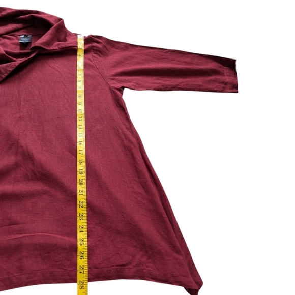 Kaliyana Zipper Top Brick Roma Rust Red Linen Blend Tunic Witchy Y2K Women S/M - Picture 13 of 13
